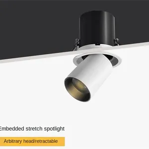 Stretching Spotlight Bean Gallbladder Shaking Head LED Embedded Adjustable Angle Ceiling Lamp Indoor Hotel Engineering Elephant Trunk Lamp thumbnail-1