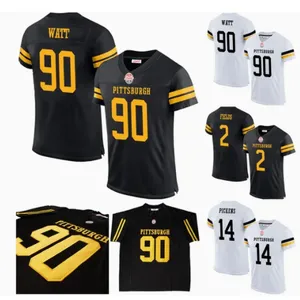 Pittsburgh Football Jersey 90 Watt 2 Fields 88 Freiermuth 22 Harris 24 Porter Jr 14 Pickens 39 Fitzpatrick 92 Harrison Jersey Black White for Men Women Youth thumbnail-1