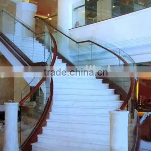 Interior House Italian Carrara White Marble Stairs thumbnail-2