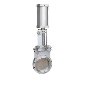 API 150LB Flange/Wafer Knife Gate Valve WCB Cast Steel Stainless Steel Pneumatic Actuator Knife Gate Valve thumbnail-1
