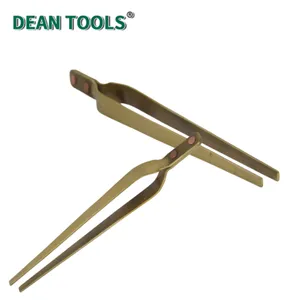 Non-Sparking Flat Tweezer, Industrial Tweezers,Non-sparking Precision Tweezers, Aluminum Bronze thumbnail-1