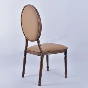 Modern Metal Frame Wedding Banquet Chairs Fabric Padded Leather Stackable Indoor Outdoor Hotel Kitchen Restaurant Party Events thumbnail-4