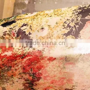 2015 Fabric Chiffon Print Flower Design for Women Dress thumbnail-2