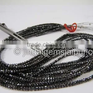 Best Quality AAA Black Diamond Faceted Roundelle Beads thumbnail-1