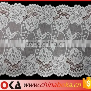 15cm White Original Fiower Pattern Nylon Lace Trim. thumbnail-2