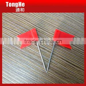Red Color Plastic Flat Flag Head Pin For Map Marking thumbnail-1