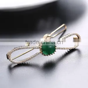 Neoglory Accessories Beautiful Green and Blue Zircon Crystal Vertical Clip Hair Pin thumbnail-1