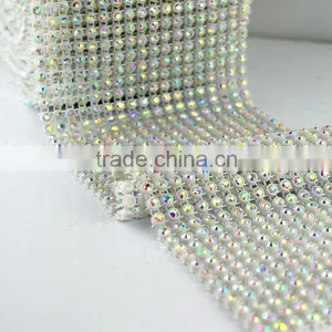Crystal Ace 5 Years Elastic Rhinestone Trimming Mesh, Stetch Crystal Rhinestone Mesh Sheet Banding for Wedding Party thumbnail-2