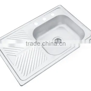 800x520mm Single Bowl Stainless Steel Sink Hot Sale for South America Satin Finish Inset thumbnail-1