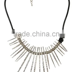 Metal Fringe Statement Necklace thumbnail-1