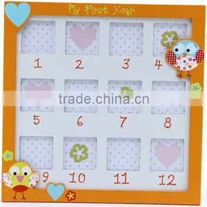 Christmas Ornament Woods Crafts Vintage Home Decor Lovely Wooden Multiple Photo Frame thumbnail-1