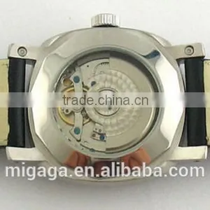 Black Dial 44mm Power Reserve Automatic Mens Mechanical Steel Watch thumbnail-6