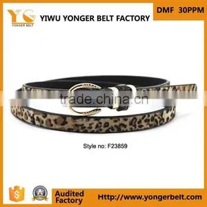 Formal Excellent Quality Yellow Automatic Buckle Skinny Leather Belt thumbnail-2