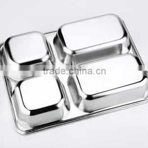 Stainless Steel Lead and Bpa Free Dinner Square Thick Plate With Cover for Hotel 2015 thumbnail-5
