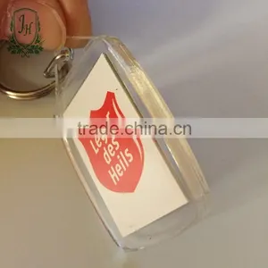 Plastic Keychain Photo Holder Blank Keychain With Custom Printed Logo Clear Charms thumbnail-4