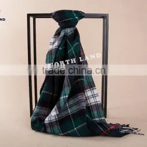 Wool Cashmere Scottish Tartan Scarf thumbnail-2