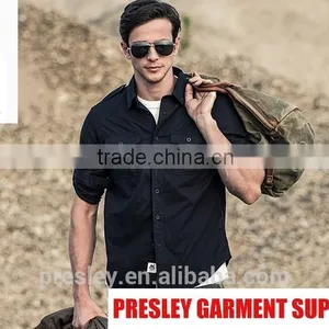 2016 New Arrival Cotton Slim Fit Casual Designer Men Shirt Made in China thumbnail-2