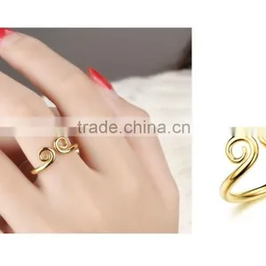 2016 Latest Elegant Simple Design Gold Rings Without Stones Hoop Ring thumbnail-5