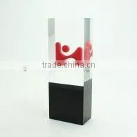 2015 New Design Clear Acrylic Block Nice Clock Trophy Artware thumbnail-2