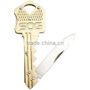 Key Knife With Straight Edge Folding 1.5-Inch Stainless Steel Drop Point Blade, Satin Finish thumbnail-1