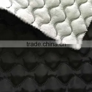 Polyester Stripe With Fashion Embroidered Padded Quilting Fabric thumbnail-2