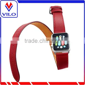 Genuine Leather Double Tour Watch Band Strap Bracelet Replacement Wrist Band for Apple Watch thumbnail-1
