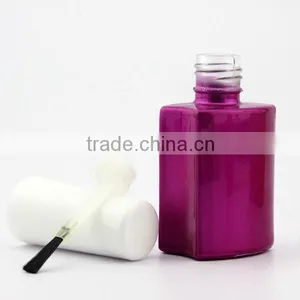 Square Glass Bottle for Nail Polish With Brush and Cap thumbnail-2