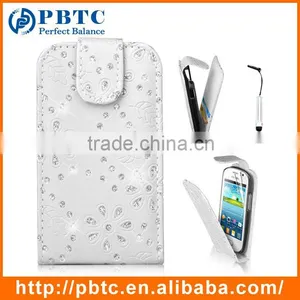 Set Screen Protector Stylus And Case , Bling Leather Wallet Case For Samsung Galaxy Fame S6810 thumbnail-5