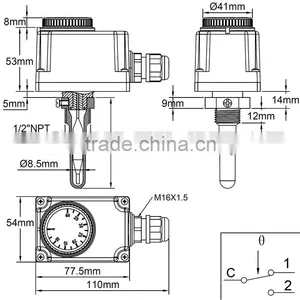Type Y05 IP44 Housing Rod Thermostat, for Swimming Pools thumbnail-2