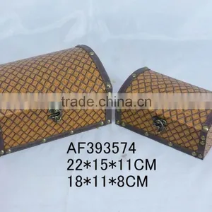 Wood Jewelry Diamond Leather Box thumbnail-1