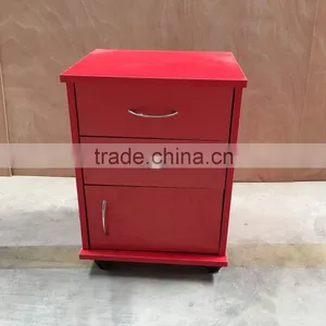 Modern Adjustable Red Color Storage Bedside Table Cabinet thumbnail-2