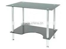 Metal Frame Computer Table Glass Computer Desk Monitor Stand thumbnail-3