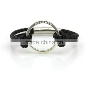 Genuine Leather Wristbands,ring Leather Bracelets,black Leather Wrap Bands thumbnail-2