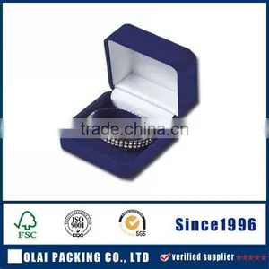 Deep Blue Luxury Velvet Bracelet Case thumbnail-1