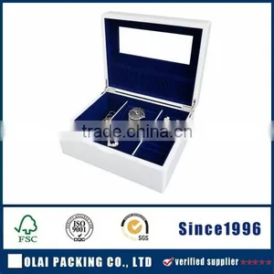 White Wooden Jewelry Watch Storage Wholesale thumbnail-1