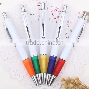 New Stationery Promotional Plastic Ball Pen With Silver Accents for School and Office thumbnail-1
