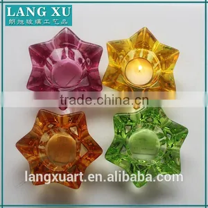 LX-Z192 Small Colorful Crystal Glass Candle Holder Star Shaped Votive Candle Holder for Centerpiece thumbnail-1