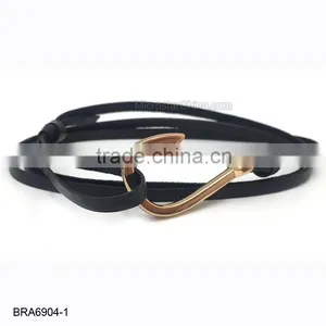 Real Leather Anchor Bracelet For Wholesale thumbnail-6
