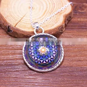 Newest Choker Necklace Round Glass Galaxy Pendants 2015 Necklace Lovely Pendant Silver Chain Necklace For Women Quality Choice thumbnail-5