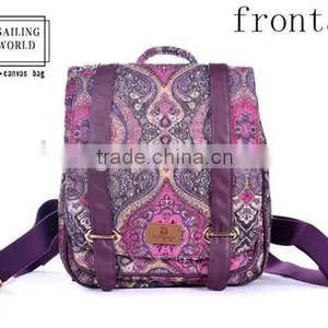 Reliable Quality Chinese Folk Style Ladies Canvas Laptop Backpack thumbnail-1