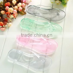 2015 Women Summer Flip Flops Casual Sandals Flats Slippers Beach Sandals Transparent Clear Flip Flops Free Shipping thumbnail-2