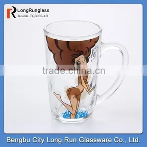 LongRun 360ml Hot New Products for 2015 Promotional Drinking Glass Mug Handle With Customer's Logo thumbnail-1