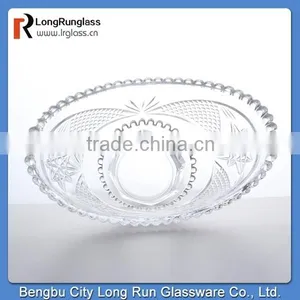 LongRun Home Essentials 800ml Large Clear Glass Plate With Stand thumbnail-1