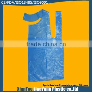 28" x 46" White Plastic Disposable Apron, Pack of 100 thumbnail-4