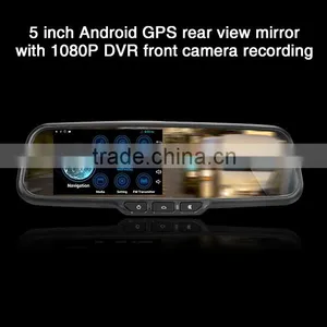 5inch Android Mirror +car Dvr+wifi+SIM Card+GPS Navigator+reverse Camera Diplay All in One Rearview Mirror thumbnail-1
