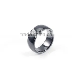 Stainless Steel Ceramic Micro-setting cz Diamond New Coming Design Black Simple Ring Jewelry thumbnail-4