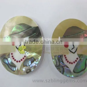 Handmade Natural Shell Mosaic Oval Shape for Cuff Button thumbnail-1