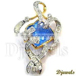 Diamond Gold Pendant Set,Diamond Jewelry,Ladies Diamond Jewelry thumbnail-3