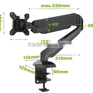 Full Motion Computer Monitor Shelf Lcd Monitor Mount thumbnail-2