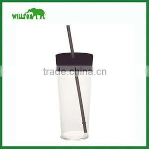 Plastic Straw Bottle With Lid thumbnail-1